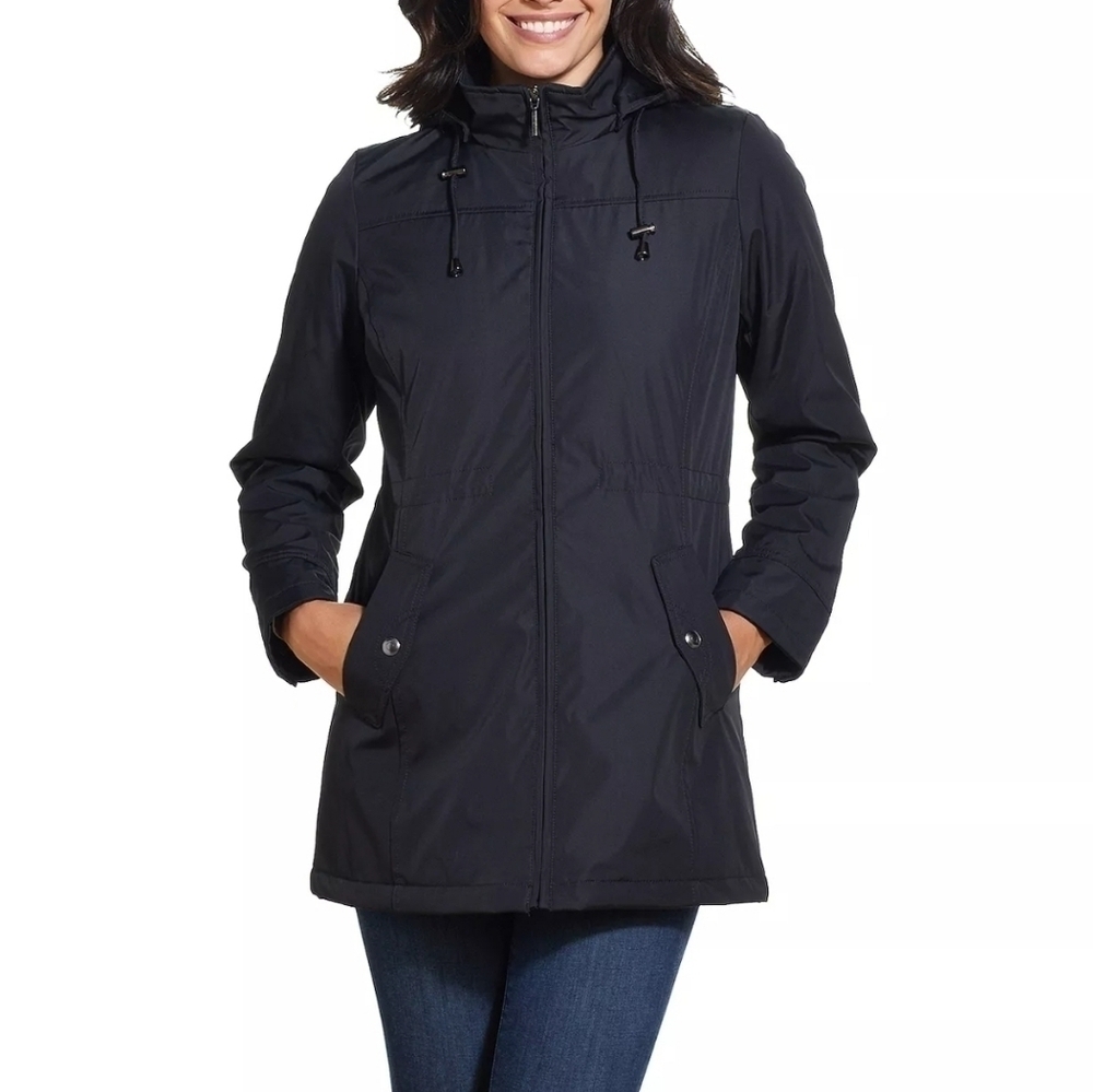 Weatherproof Removable Hooded Water Resistant Anorak Jacket SMALL Black